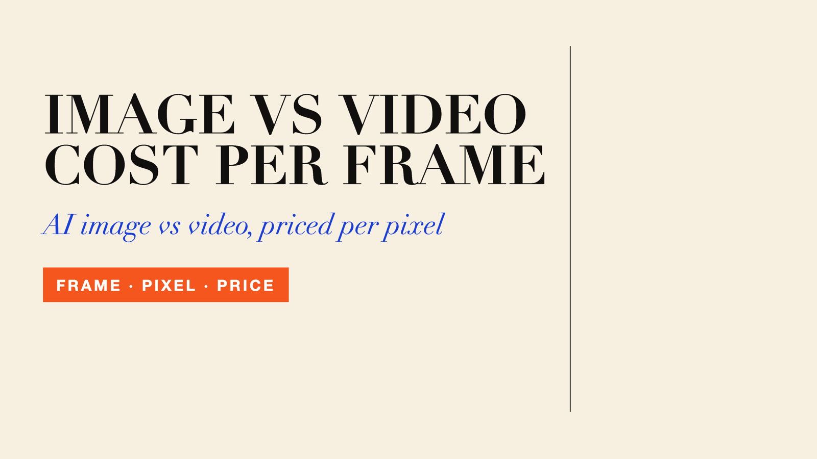 AI Image Generation Cost vs Video: 2-9x More Per Frame