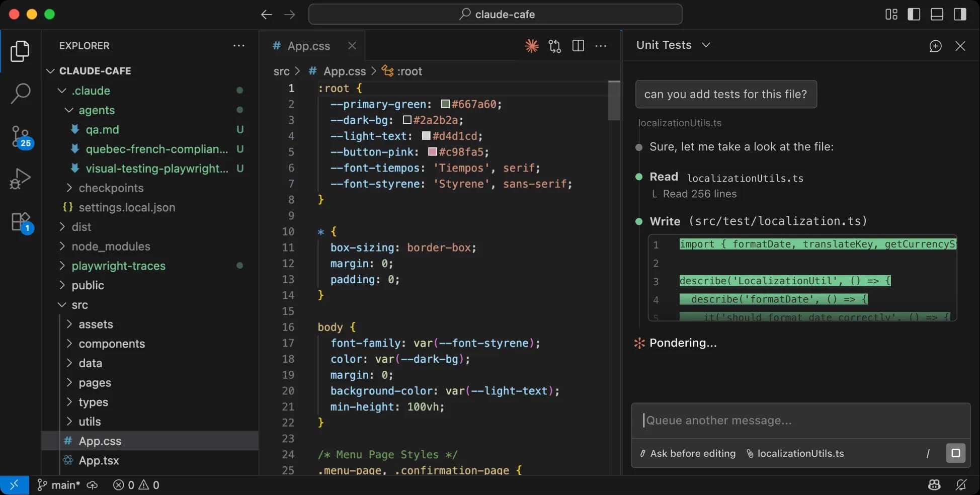 Claude Code in the VS Code extension, showing an interactive diff review