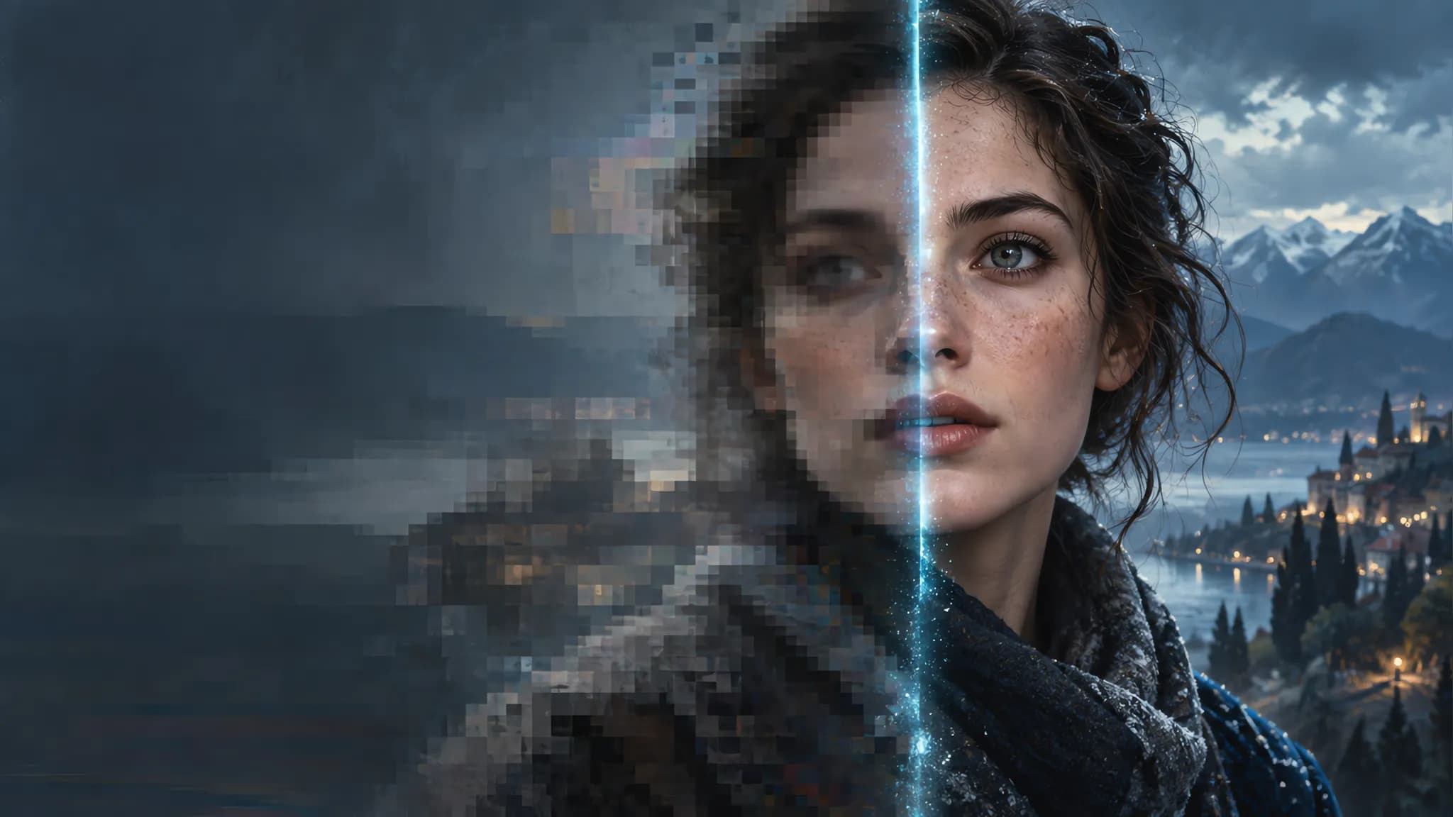Video Enhancer API verwandelt einen niedrig aufgelösten Quellclip in ein 8K-entrauschtes Ergebnis