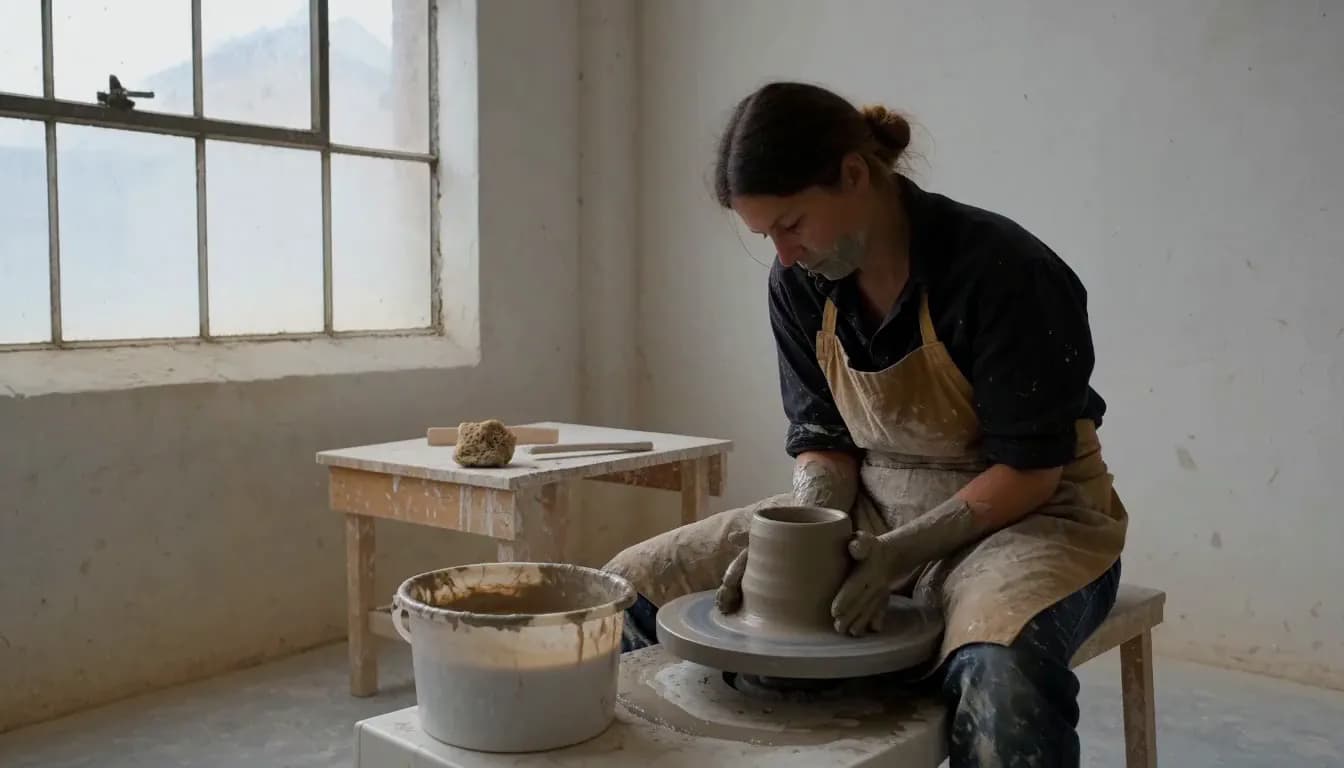 A potter at a wheel, a clip generated by reAPI Video 1