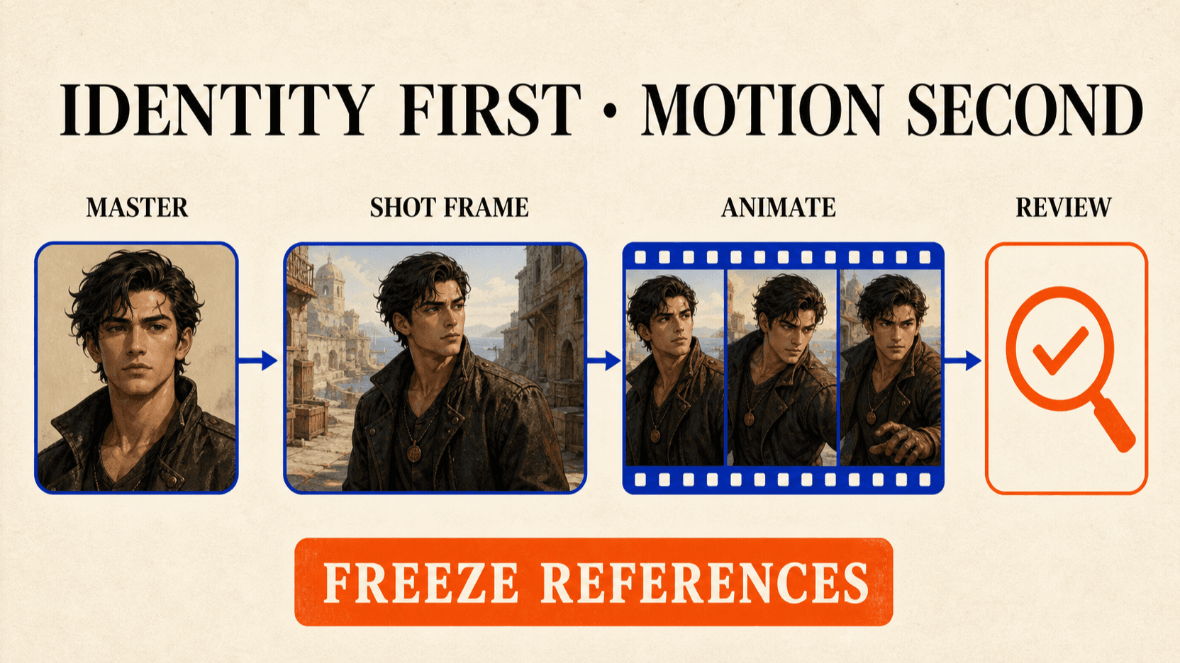 GPT Image 2 identity design flowing into Seedance 2.0 motion and continuity checks