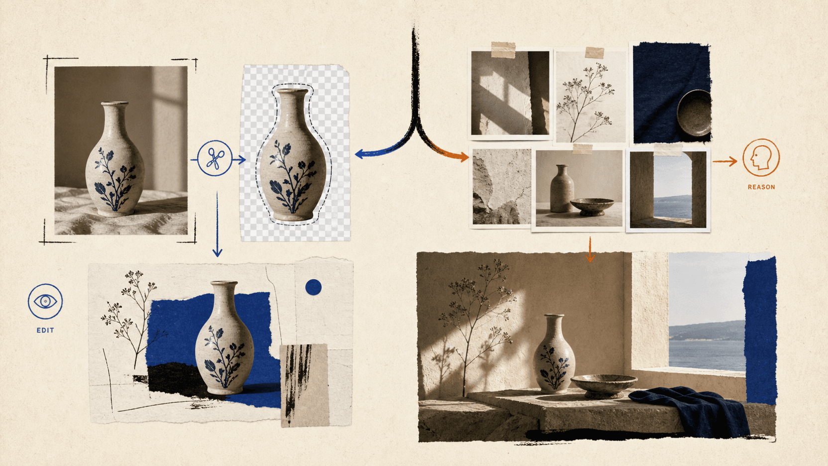 A production decision split between precision editing and reference-led visual reasoning