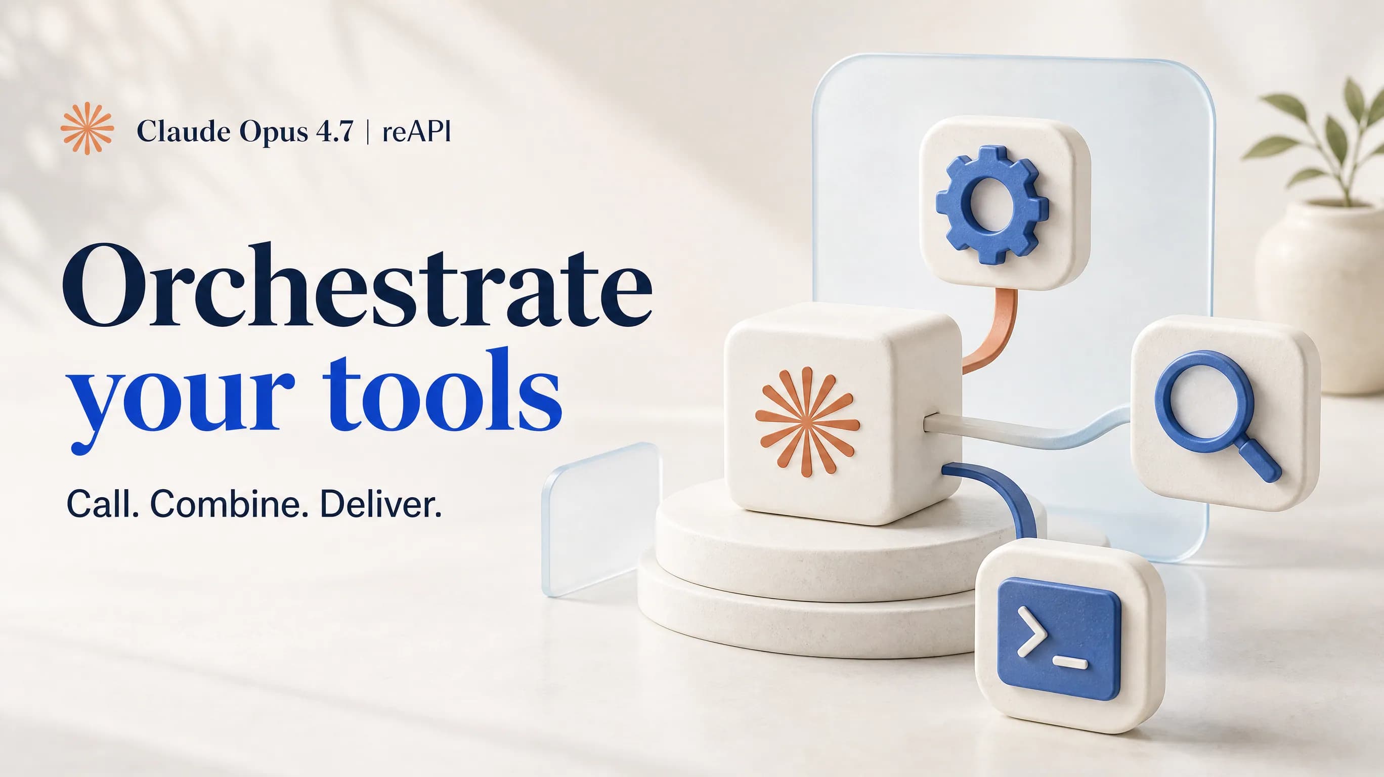 Claude Opus 4.7 driving a multi-step agent with tool use
