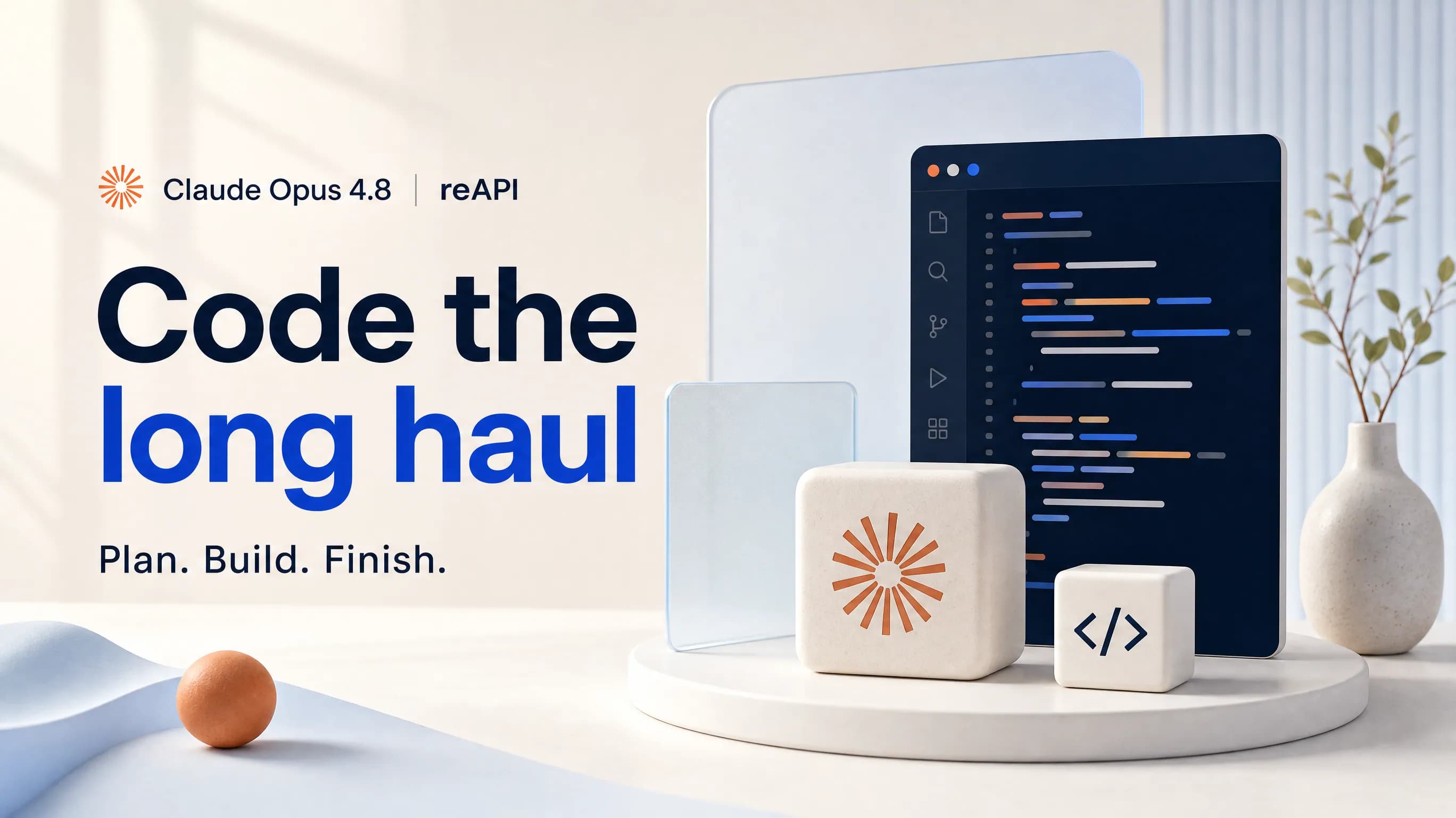 Claude Opus 4.8 driving a long-horizon agentic coding session